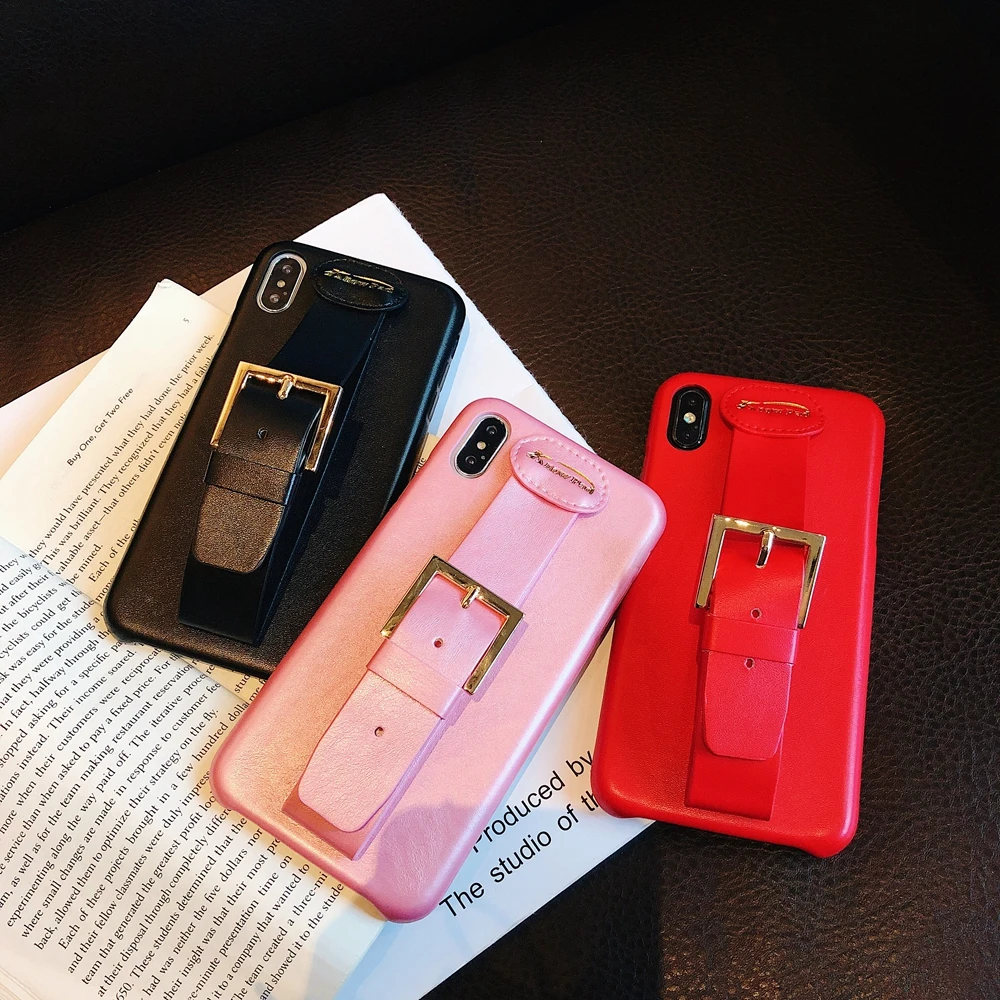 Luxury Hand Strap Holder Phone Cases For iPhone X XS Max 7 8 Plus 6 6s plus Cover Thin Slim Simple Wrist Back |
