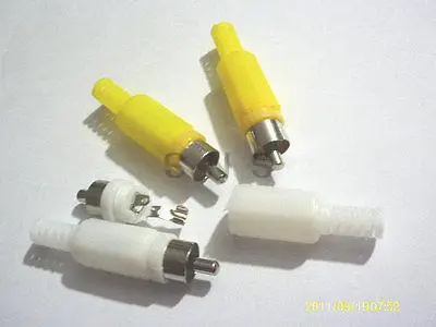 50 pcs Solder RCA Jack Audio Video Connector Yellow and White