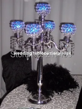 Подсвечник с 5 элементами хит продаж элегантный прозрачный хрустальный