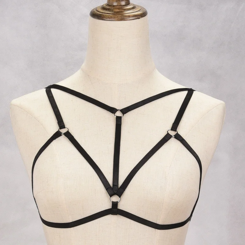 Соблазнительный женский боди-бандаж бюстгальтер в клетку топы открытый