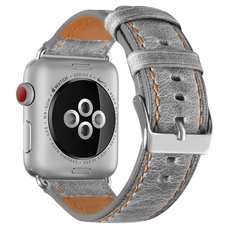 Официальный ремешок из натуральной кожи для Apple Watch 42 мм 38 40 44 Ретро сменный iWatch