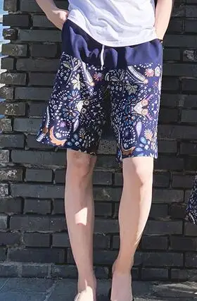 boy short Летняя Одинаковая одежда для пар, для влюбленных, медовый месяц дата ТРАПЕЦИЕВИДНОЕ богемный стиль, шифон с цветочным рисунком V образным вырезом длинное платье 8012 - Цвет: boy short