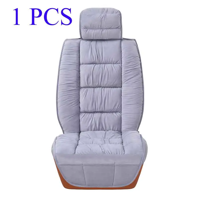 1 pc gray front Теплый чехол для автомобильного сиденья, универсальная зимняя плюшевая подушка из искусственного меха для автомобильного сиденья, защитный коврик, аксессуары для салона автомобиля - Название цвета: 1 pc gray front