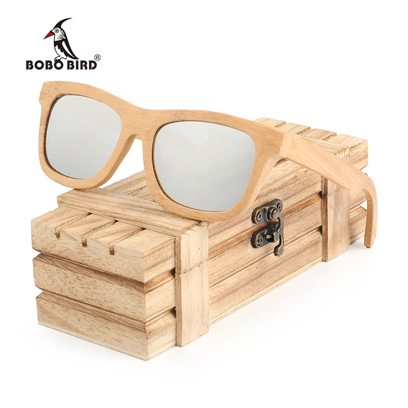 Солнцезащитные очки lunette soleil femme BOBO BIRD поляризационные в бамбуковой оправе для
