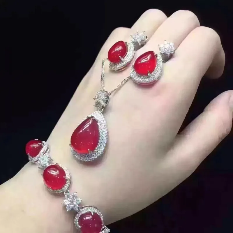 Халцедон кулон ожерелье браслет серьги желтый зеленый красный розовый из трех