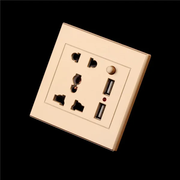 Двойной USB Электрический настенное зарядное устройство док-станция розетка панель пластина Горячая