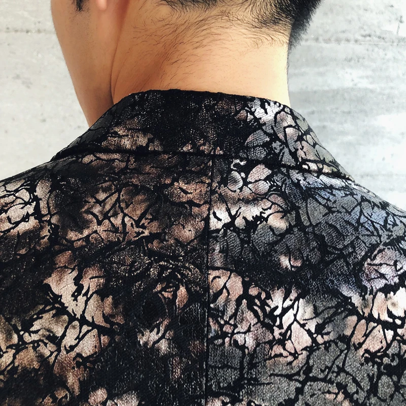 Классический мужской костюм с длинным рукавом и принтом приталенный элегантный