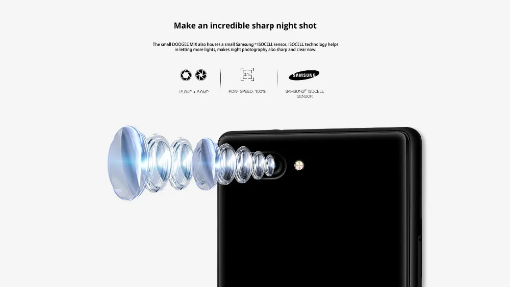 Оригинальный DOOGEE MIX 4G LTE Безель Безумный 5 ''Android 7 0 6 ГБ 64 Гб Восьмиядерный 16MP + 8MP