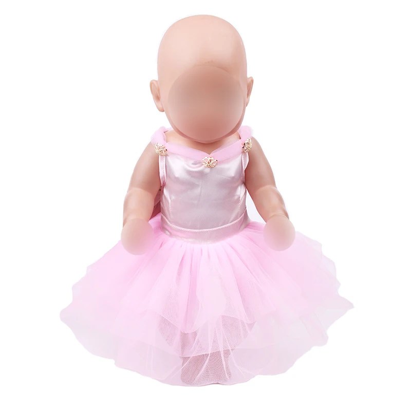 

Doll clothes 43 cm baby doll lace dress 3 colors optional fit 18 inch Girl dolls dress accessories f438-f440