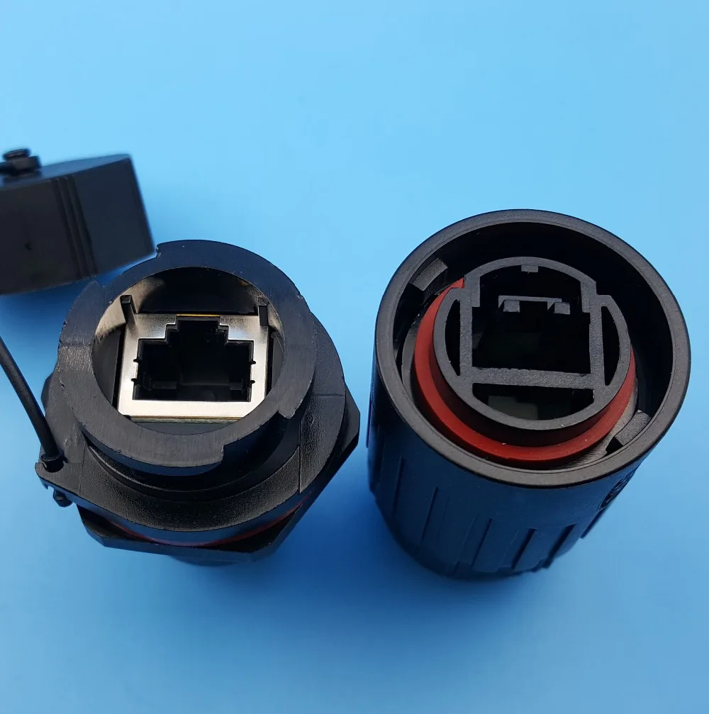 1 комплект черный водонепроницаемый IP67 RJ45 Ethernet разъем Панель Крепление