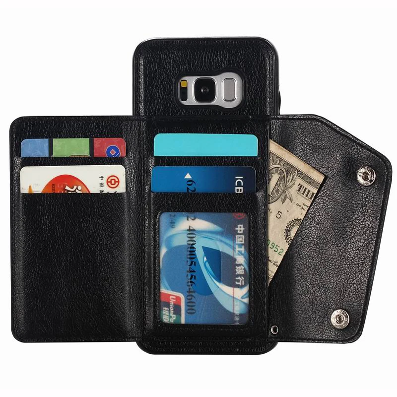 Откидной Чехол книжка с магнитной двойной защелкой для Samsung Galaxy S8 S9 S10 Plus Note 8 9 S7E