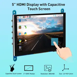 Портативный монитор Elecrow с 5-дюймовым сенсорным экраном, HDMI 800x480, емкостный сенсорный ЖК-дисплей, Raspberry Pi 4 дисплей