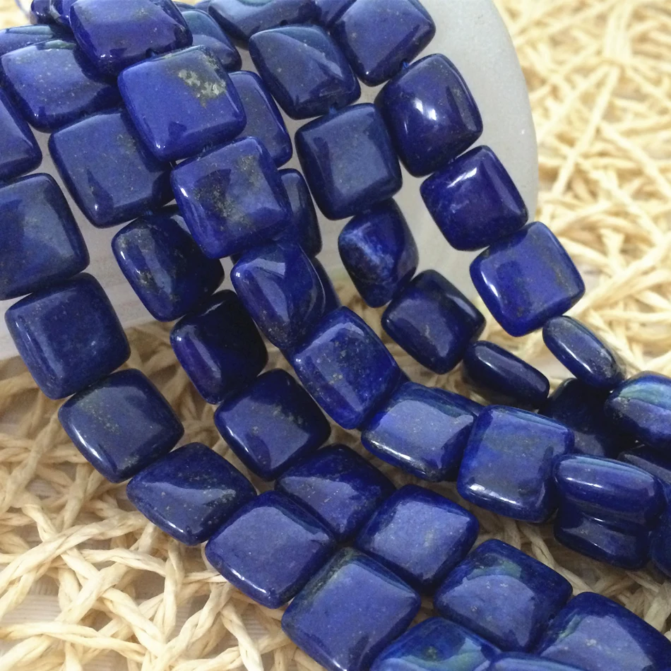 

Natural stone Lapis lazuli 12mm square shape beads for jewelry making fit diy necklace bracelets charms loose beads 15inch B596