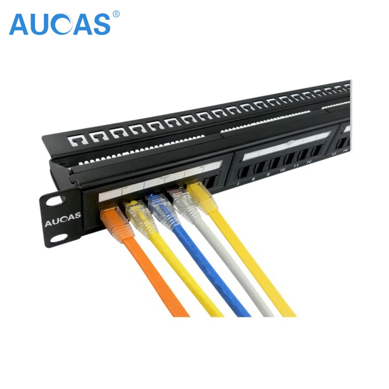 AUCAS Гбит CAT6 24 порта RJ45 патч Панель рамка rj45 адаптеры Keystone Кабельный