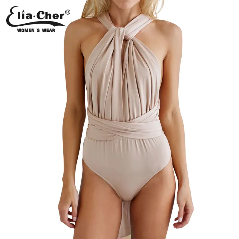 Nude Bodysuit Women Rompers Elia Cher Brand Новое Поступление Plus Size Casual Clothing Chic Fashion Sexy Lady Jumpsuits |