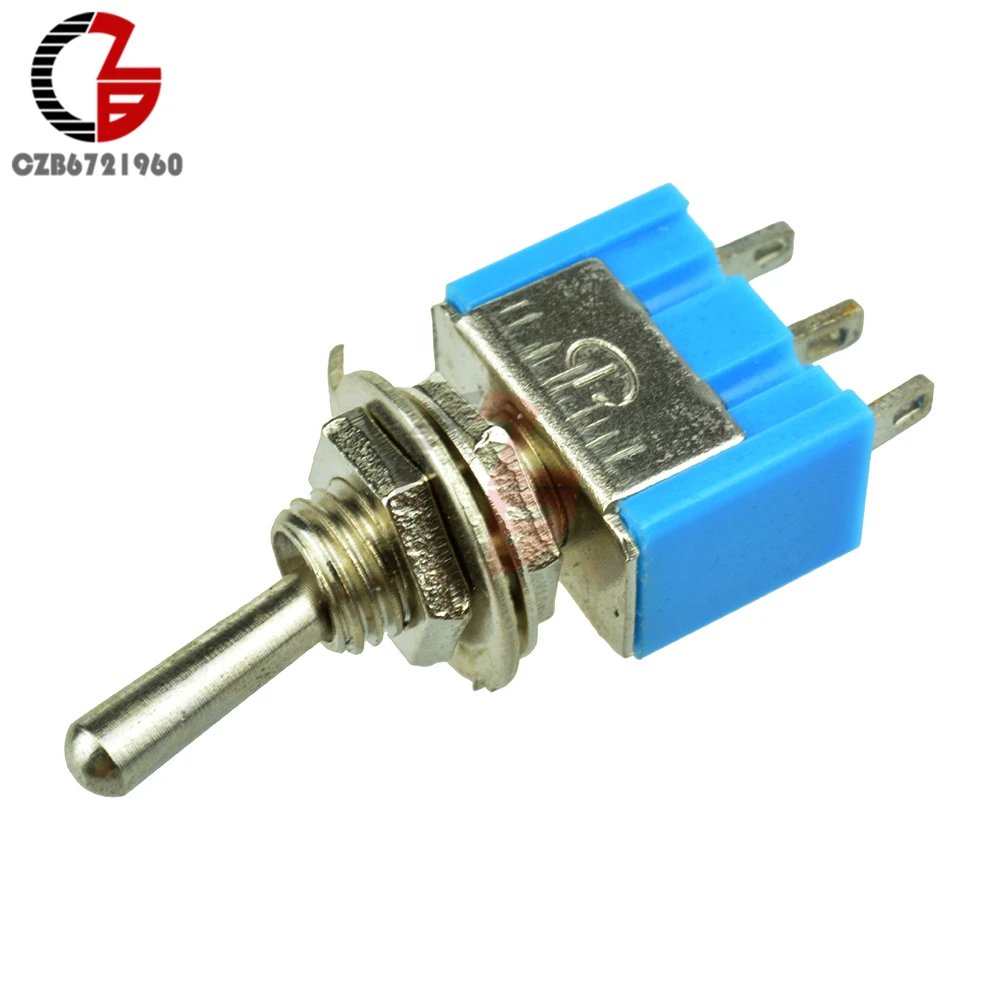 10 шт. MTS-102 мини 3Pin слайд-переключатель SPDT ON-ON 3 Pin 2 Postion миниатюрный тумблер VE067 AC 125V 6A