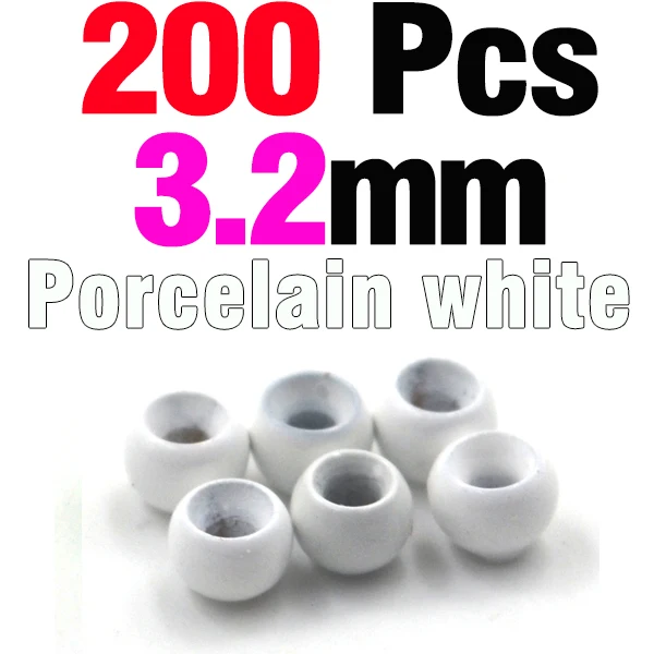 200 3dot2 white MNFT 200 шт., латунные бусины с большим глазом для ловли нахлыстом, Нимфа, Скад, глаза живота, материалы для ловли нахлыстом - Цвет: 200 3dot2 white