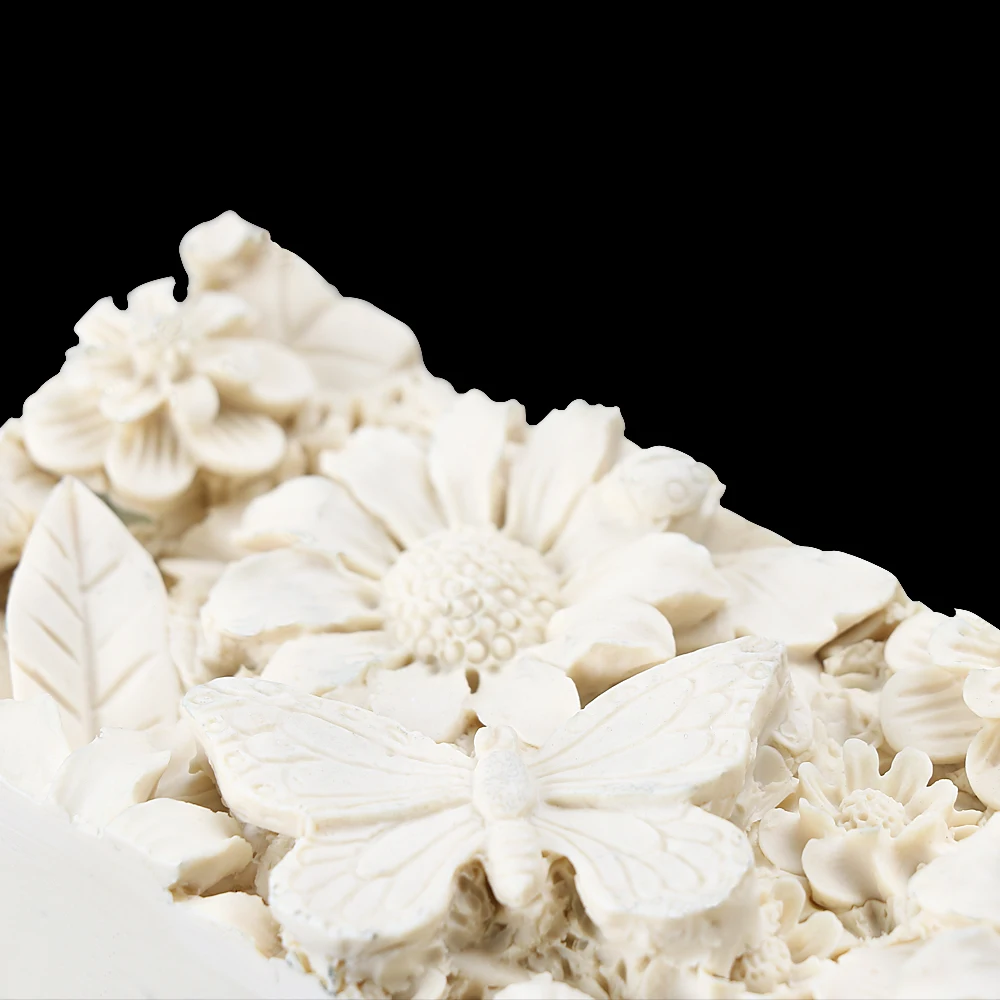 Цветочный узор буханка Мыло силиконовая форма Высокий Прямоугольник ручной