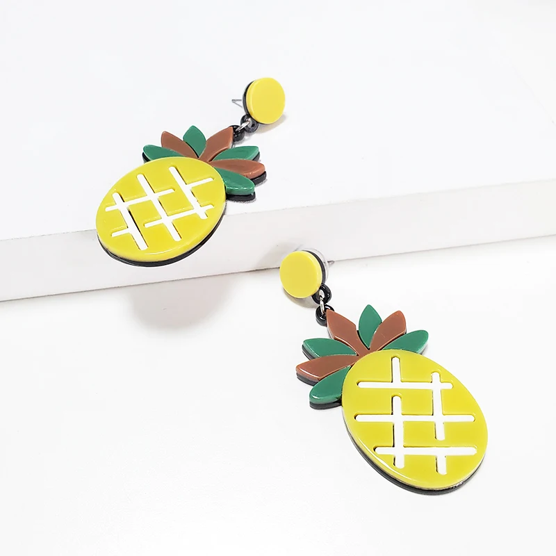 Этнические летние корейские серьги-подвески с фруктами милые Висячие серьги для