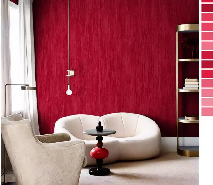 Retro red wallpaper pure wine living room bedroom hotel background wall clothing shop wallpape | Обустройство дома