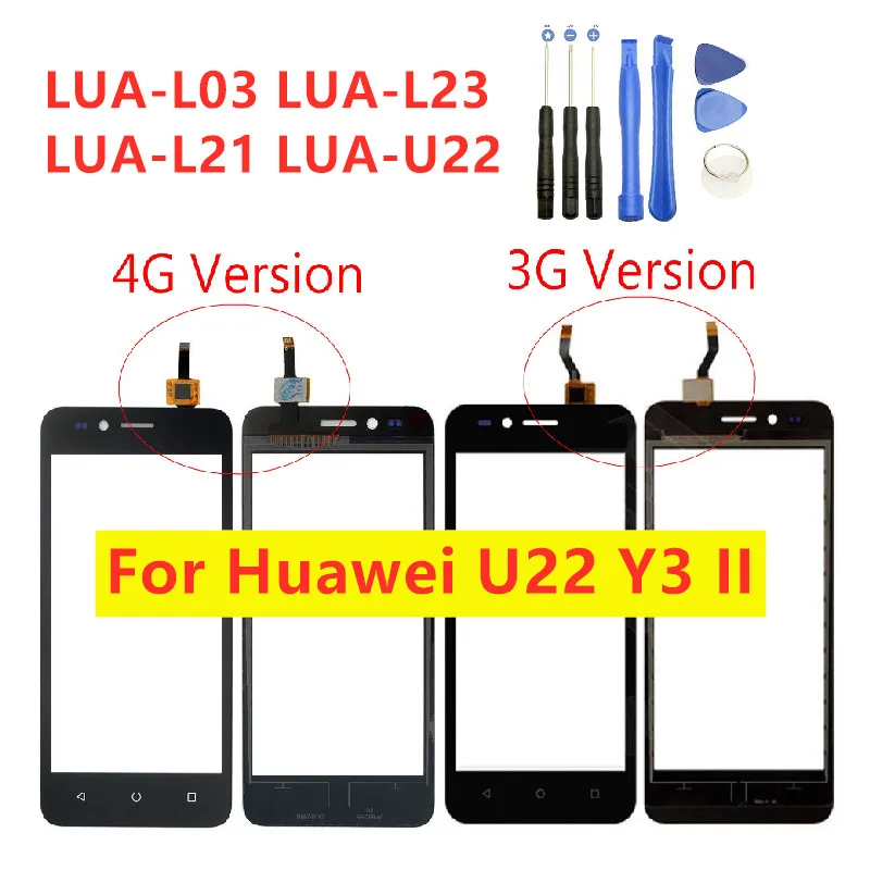 4," спереди Сенсорный экран для huawei U22 Y3ii Y3 II 2 LUA-U23 LUA-L03 LUA-U22 LUA-L23 Сенсорный экран сенсорный Панель Сенсор планшета
