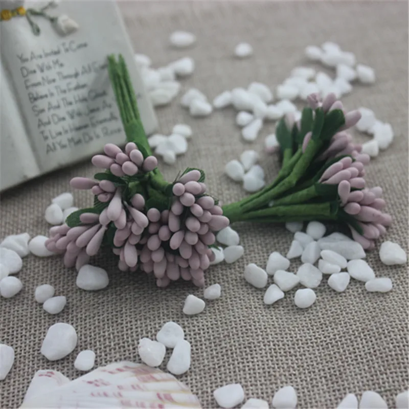 European powder DIY новая Корейская розовая Звезда Спайк цветок розетка моделирование маленький Ягодный букет свадебные украшения 12 шт - Цвет: European powder