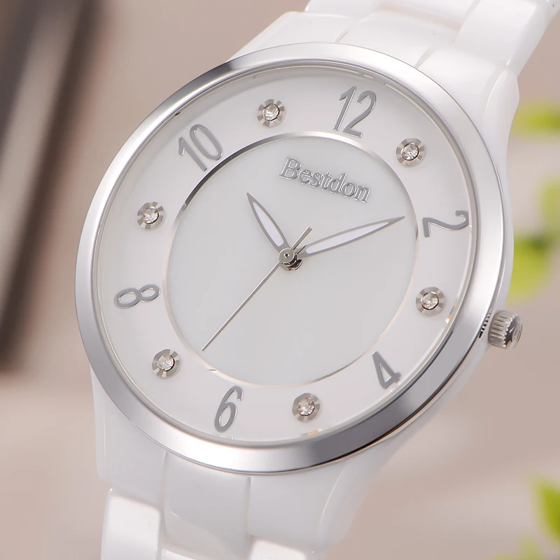 Bestdon элегантный белый Любителя кварцевые часы мужчины и женщины пара