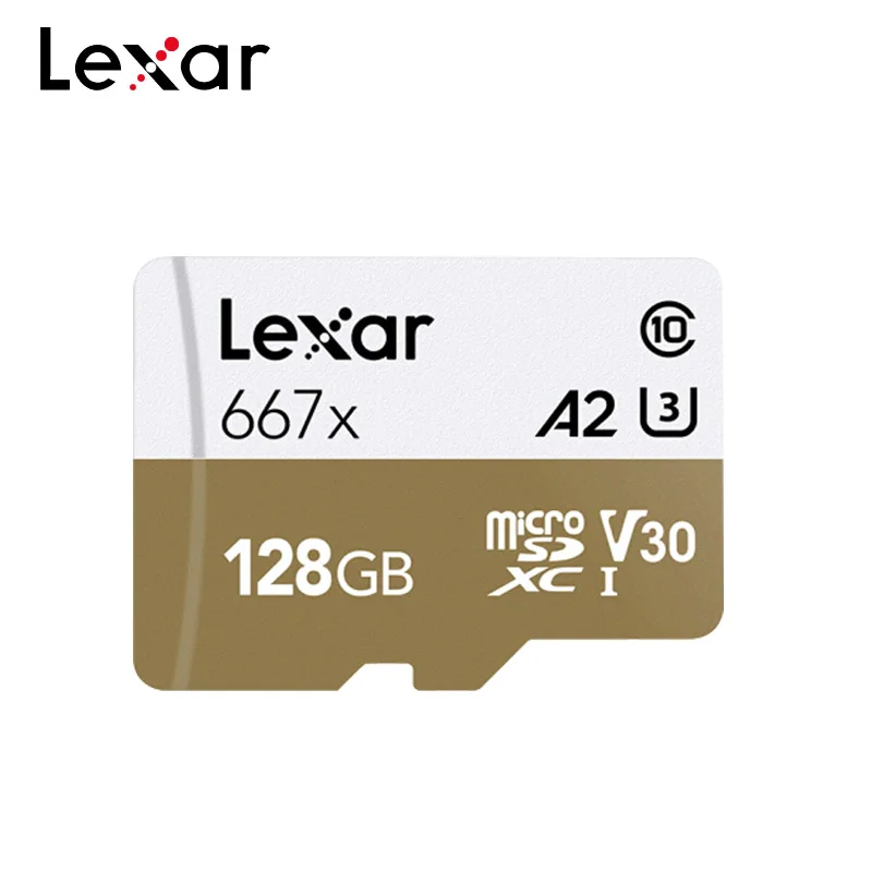 Lexar 256 ГБ Micro SDXC UHS-I карты 128G A2 U3 V30 класс 10 карта для 1080p Full-HD Профессиональный 667x 3D для 4K видео