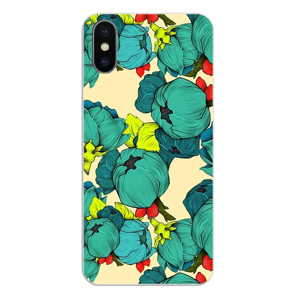 Flowers Pattern Vintage Ring Grip Peony Rose Silicone Skin Cover For Samsung Galaxy Note 8 9 S9 S10 A8 A9 Star Lite Plus A6S A9S |