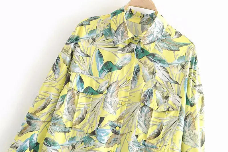 2019 Новая Женская мода Длинные рукава черное платье рубашка с принтом и карманами