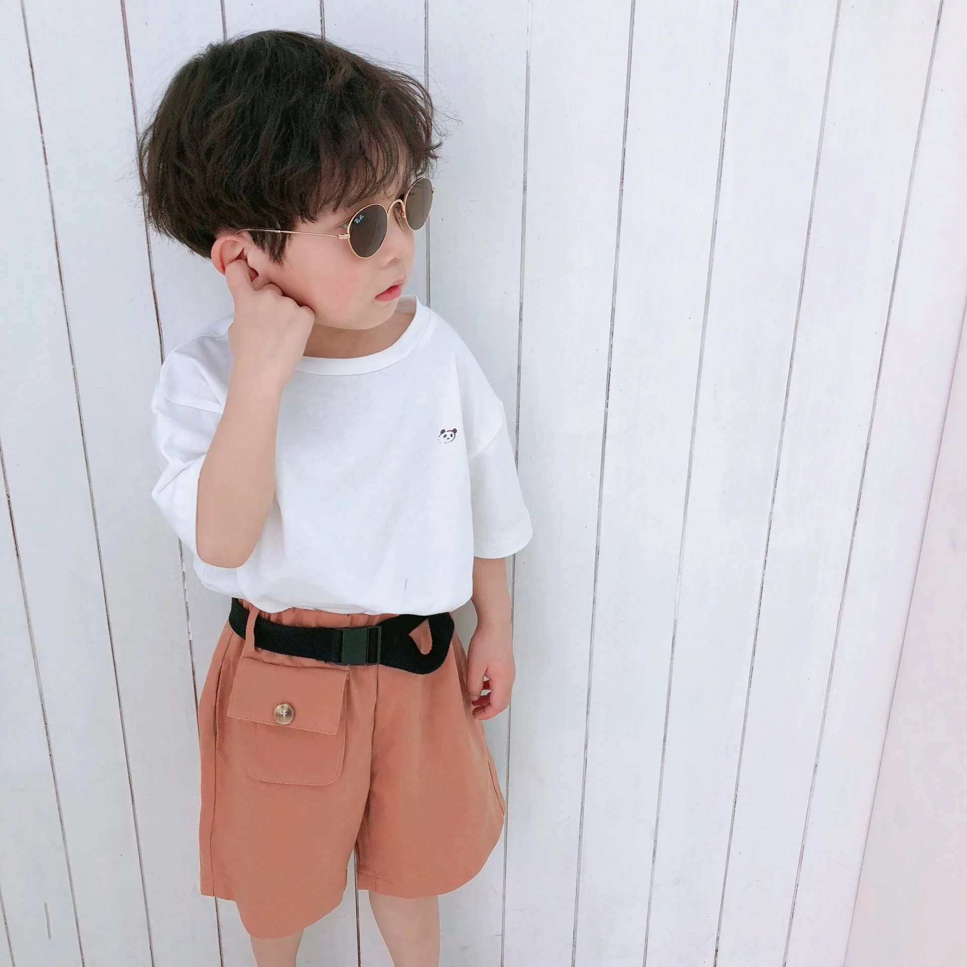 Летние футболки с короткими рукавами в Корейском стиле из чистого хлопка