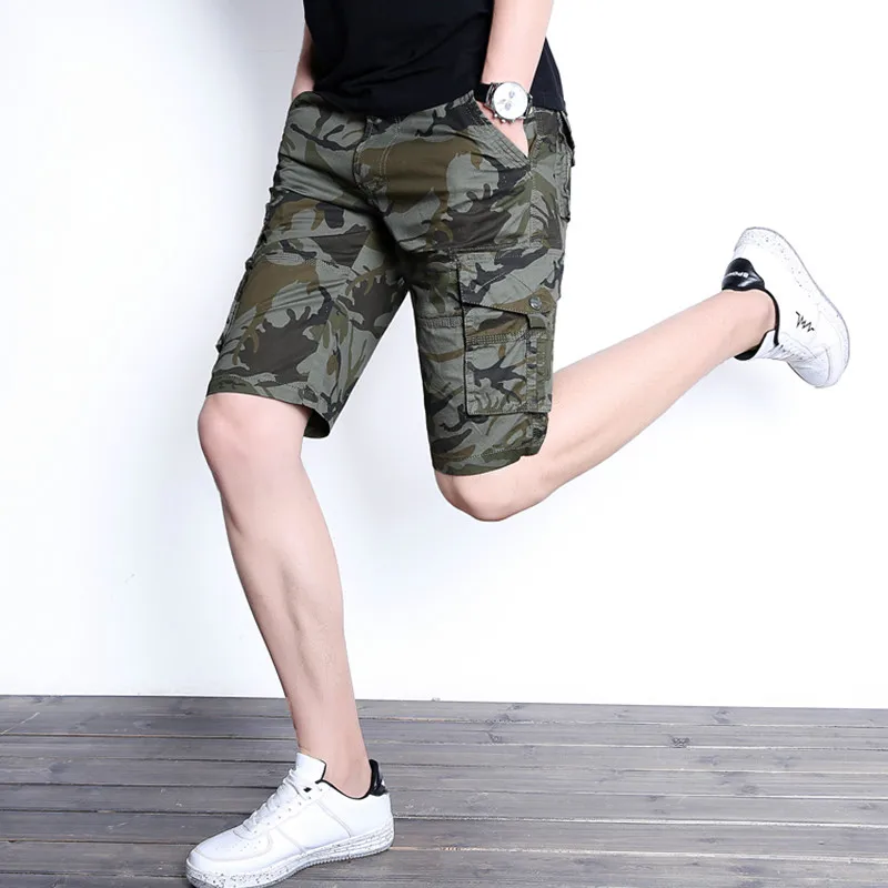 

Shorts Men Fashion Military Cargo Shorts Camouflage Multi-pocket Casual Cotton Baggy Work Shorts Bermuda Masculina