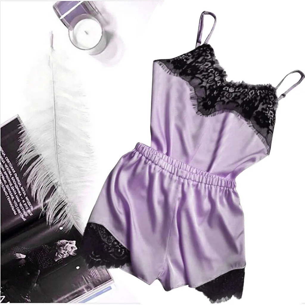 Женский топ на бретельках летняя одежда комплекты шорт для сна атласная пижама +