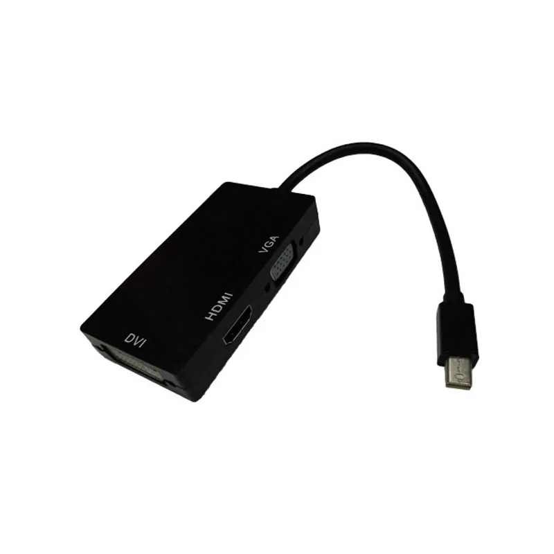 Новый горячий 3-в-1 мини-дисплей порт для DVI VGA HDMI ТВ адаптер кабель Apple iMac MacBook