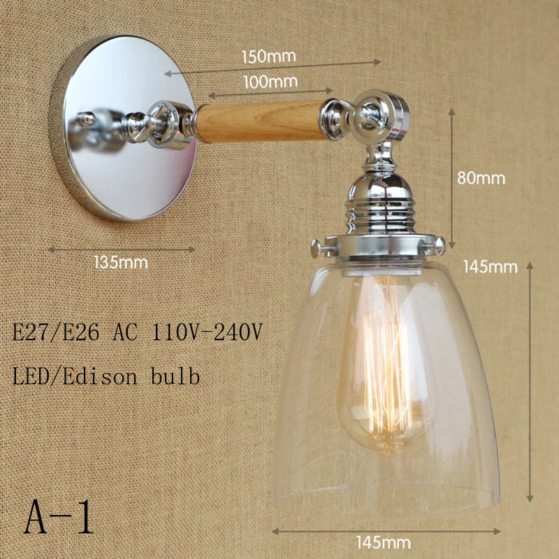 Настенная лампа в стиле ретро с абажуром E27 220 В|swing arm|wall lampwall lamps glass |