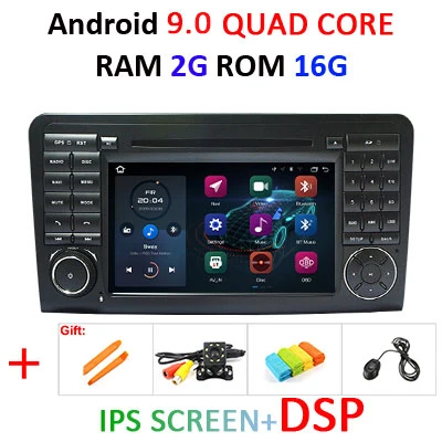 9.0 2G 16G IPS DSP Android 9,0, 4 ГБ, 64 ГБ, автомобильный DVD плеер для Mercedes Benz класса GL500 W164 X164 ML350 ML300 ML320 ML280 GL350 GL450 радио навигации - Цвет: 9.0 2G 16G IPS DSP