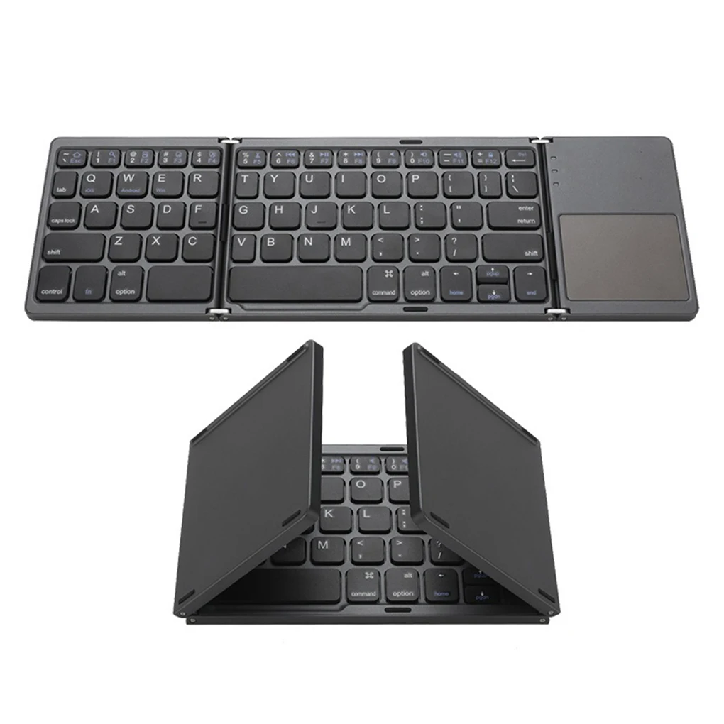 

Portable Twice Folding Bluetooth Keyboard Wireless Foldable Touchpad Keypad for IOS/Android/Windows ipad Tablet