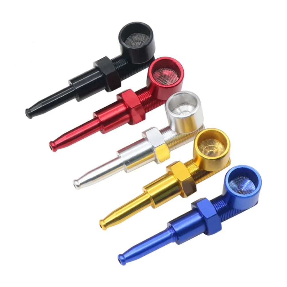 

1PC Portable Screws Metal Pipe Tobacco Pipe Smoking Pipes Mill Smoke Narguile Grinder Freestyle Tobacco Pipe Random Color