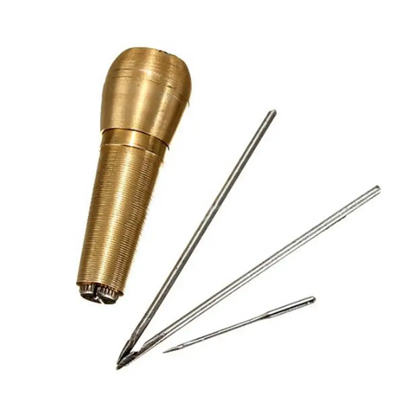

Canvas Leather Tool Set Sewing Awl Hand Tool Punch Sewing Accessories Needles Copper Handle Leather Craft