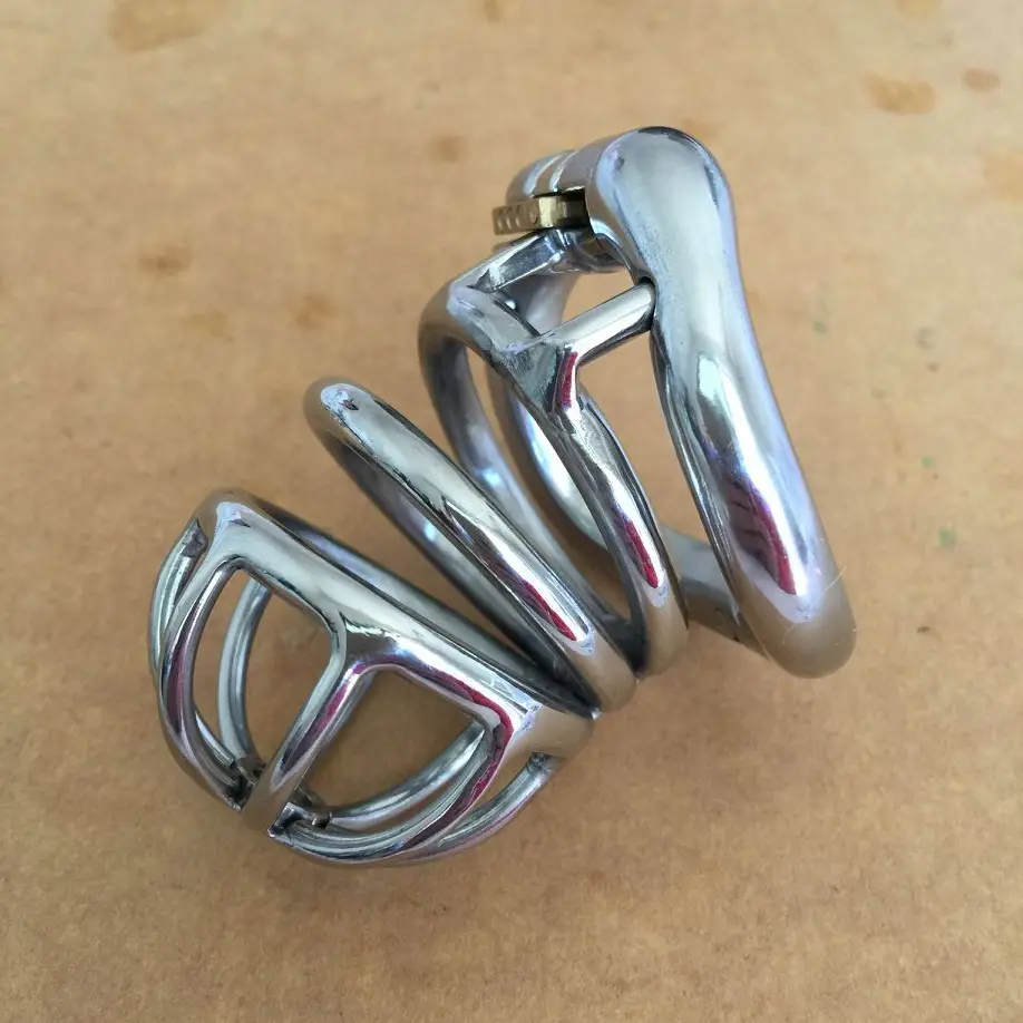 Новый кривой стопорное кольцо дизайн мужской Малый Нержавеющая сталь клетка