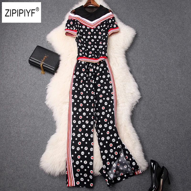 Элегантный комплект из 2 частей принт с открытыми плечами короткий рукав мода