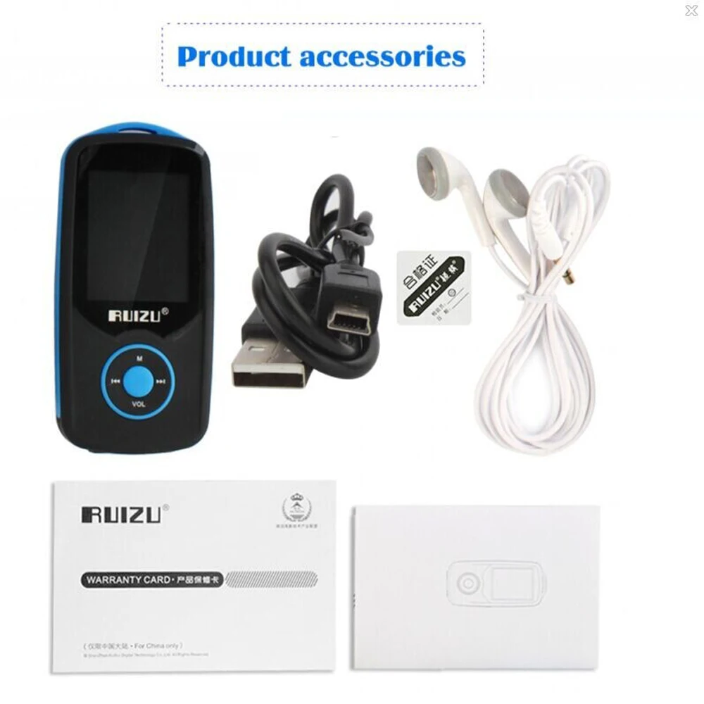 Ruizu X06 Портативный без потерь цифровой Спорт Экран Hifi аудио Mp 3 мини Музыка Mp3 плеер