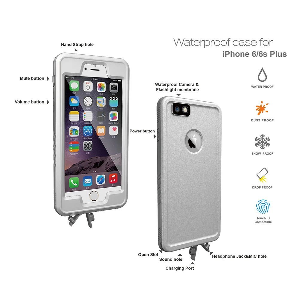 Чехол для iPhone 6S plus водонепроницаемый чехол телефона защита от ударов плавания 6