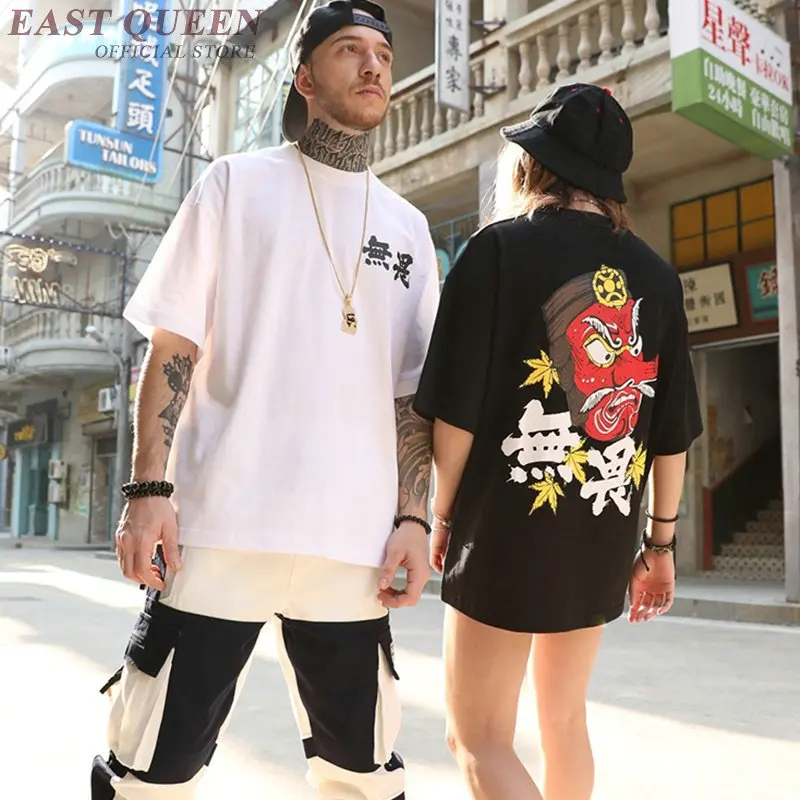 

Japanese Streetwear T Shirt 2019 Summer Loose Casual Top Short Sleeve Oriental Clothes Men Hiphop Huarajuku T-Shirt KK2872