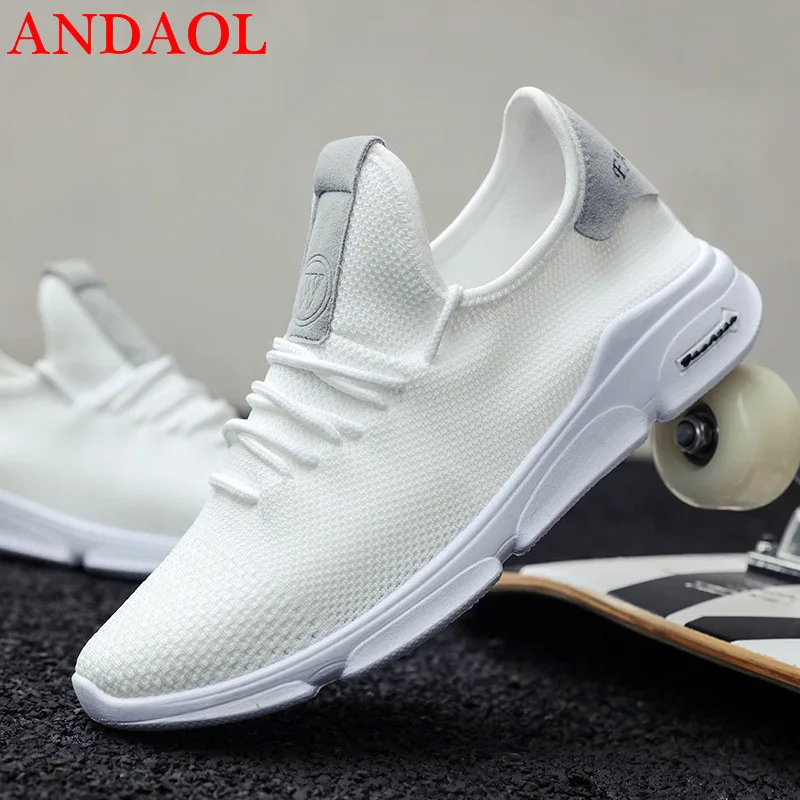 

ANDAOL/мужская повседневная обувь наивысшего качества; дышащие однотонные легкие кроссовки для вождения; Новинка; Роскошные Нескользящие кро...