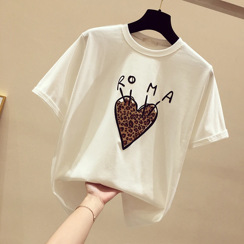 Женская хлопковая Футболка с единорогом Повседневная Свободная футболка