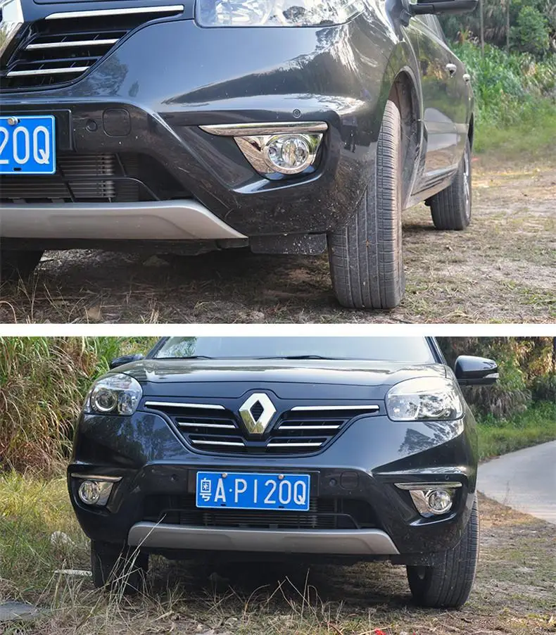 Car Front Fog Light Lamp Cover ABS Chrome decorative Trim 2pcs for 2012 2013 2014 Koleos accessories | Автомобили и мотоциклы