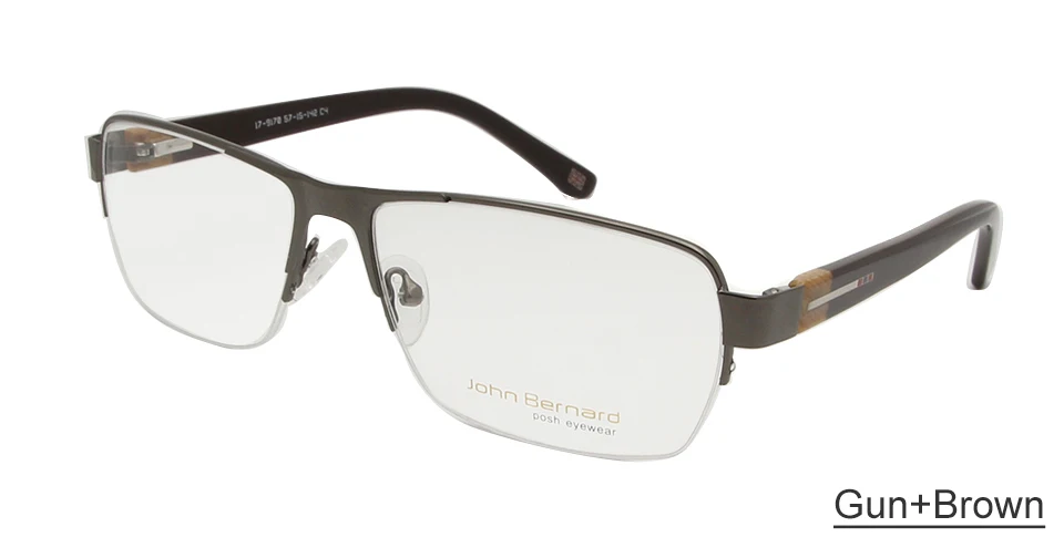 men glasses gun br ESNBIE новые прямоугольные большие очки, оправа для глаз пилота, стеклянные оправы для мужчин, оптическое стекло для близорукости, es, мужские полуоправы, стекло - Цвет оправы: men glasses gun br