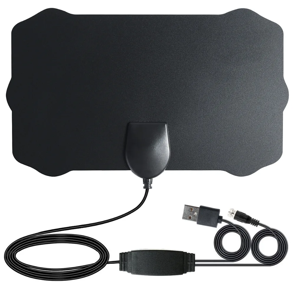 SOONHUA 25DB ТВ антенна с высоким коэффициентом усиления 1080P HD цифровая ТВ антенна 80 км Диапазон бустер активная Внутренняя антенна HD плоский дизайн антенны
