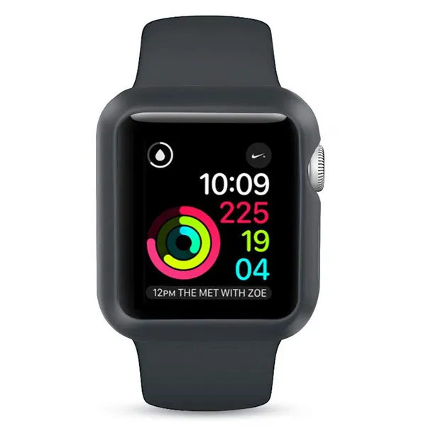 Black Спортивный ремешок для Apple Watch 3 2 1 ремешок с ТПУ чехол iWatch 38 мм 42 мм мягкий силиконовый Спорт на открытом воздухе Ремешки для наручных часов браслет - Цвет ремешка: Black